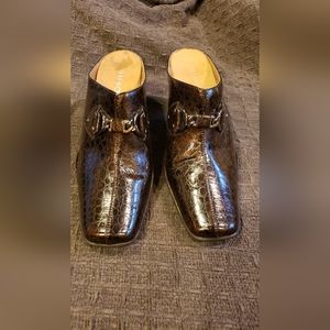 Aerosoles Cinch Brown Croc Mules